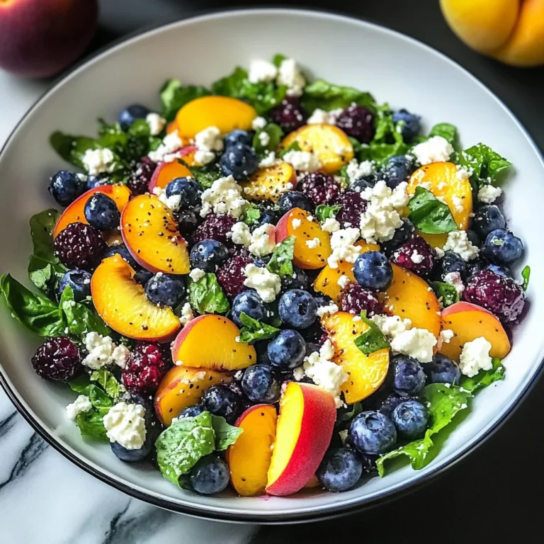 Blueberry Peach Feta Salad