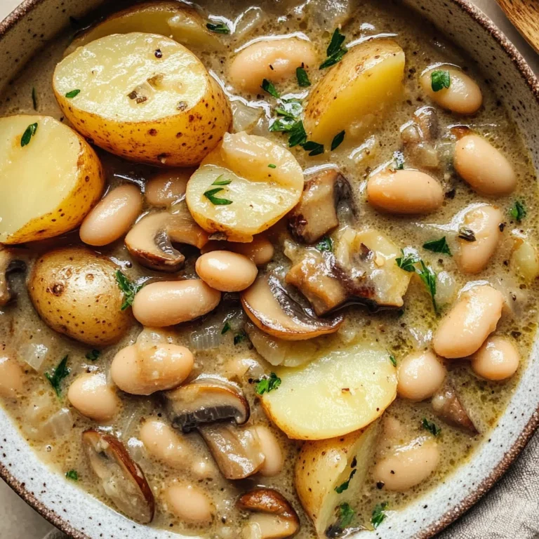 Cozy White Bean Mushroom Stew (Vegan)