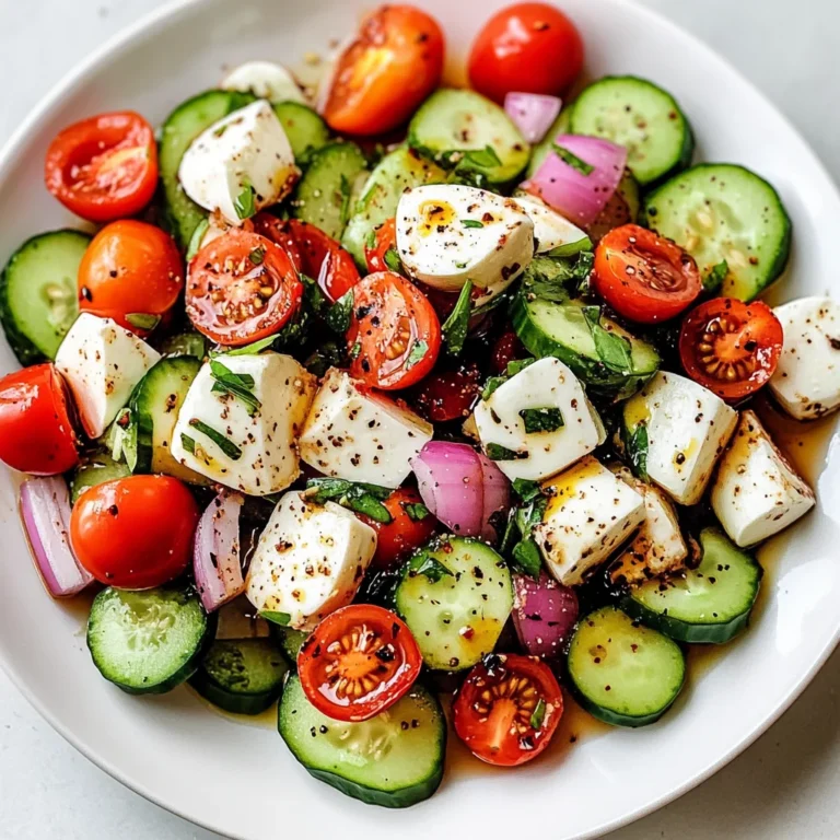 Fresh Cucumber Caprese Salad
