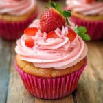 Strawberry Cupcakes with Strawberry Buttercream Frosting