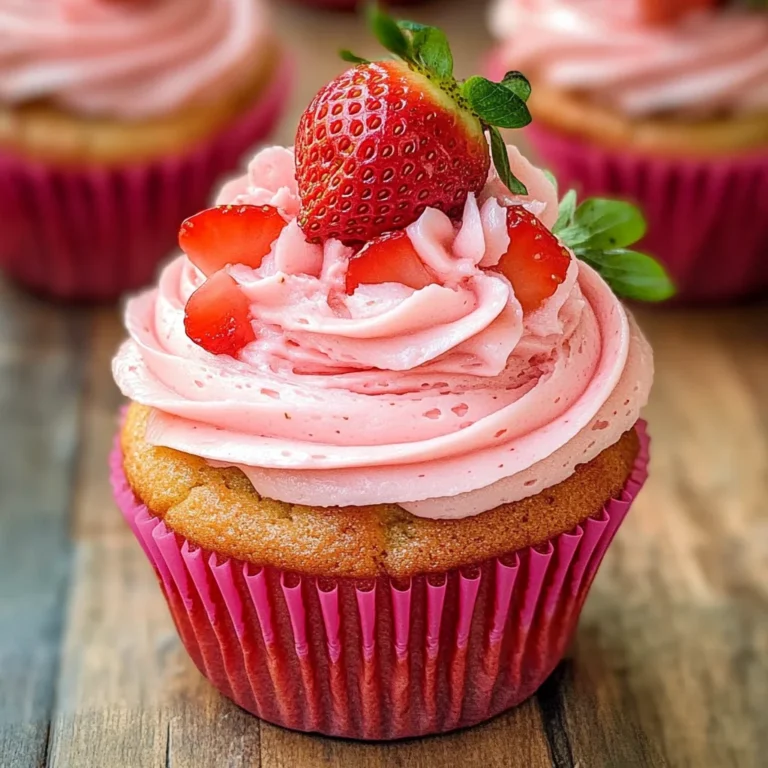 Strawberry Cupcakes with Strawberry Buttercream Frosting