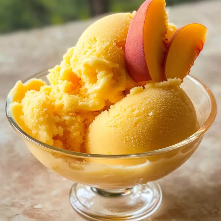 The Best Peach Sorbet Without Ice Cream Maker