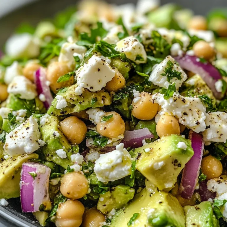 Chickpea Feta Avocado Salad