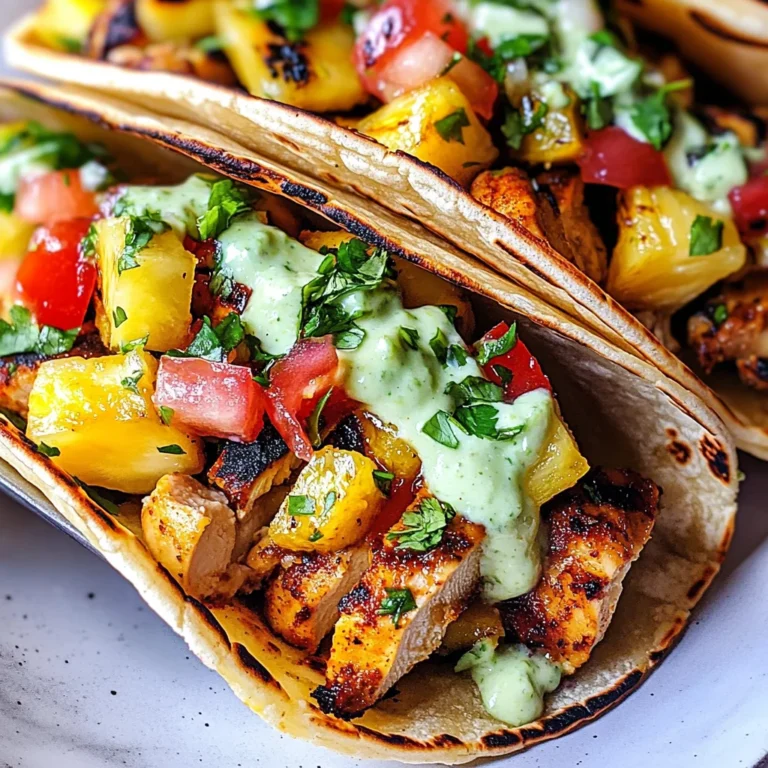 Chili Lime Chicken Tacos with Grilled Pineapple Salsa