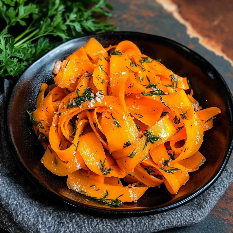 Carrot Ribbons in Rosemary Butter Sauce