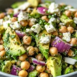Chickpea Feta Avocado Salad