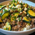 Greek-Style Beef and Zucchini Rice Bowl