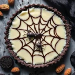 Halloween Chocolate Spiderweb Tart