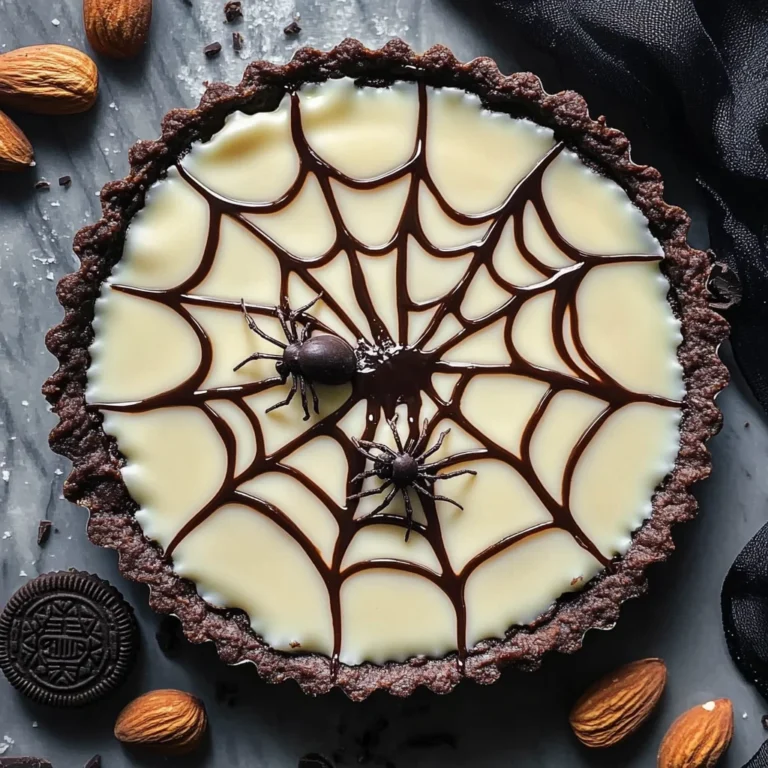 Halloween Chocolate Spiderweb Tart