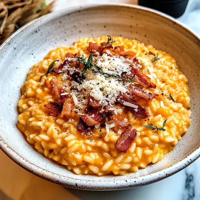 Pumpkin Risotto with Turkey Bacon & Parmesan