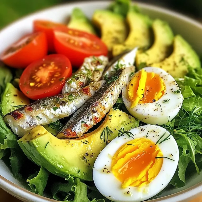 Avocado & Sardine Power Salad with Eggs