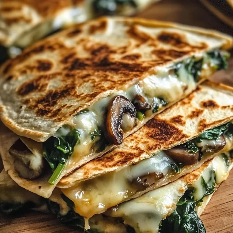 Baked Spinach Mushroom Quesadillas