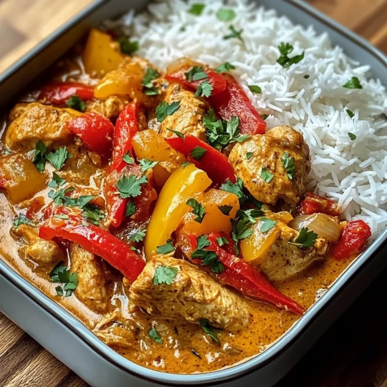 Chicken Curry with Bell Peppers & Fluffy Rice
