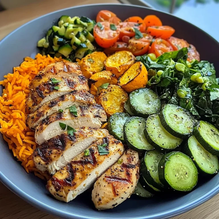 Colorful Chicken Veggie Plate with Carrot Rice & Salad