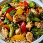 Colorful Chicken & Veggie Stir-Fry with Rice