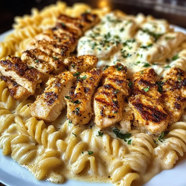 Creamy Alfredo Chicken Rotini with Cajun Butter Drizzle