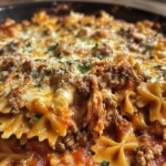 Creamy Baked Velveeta Bowtie Pasta with Italian Beef Marinara