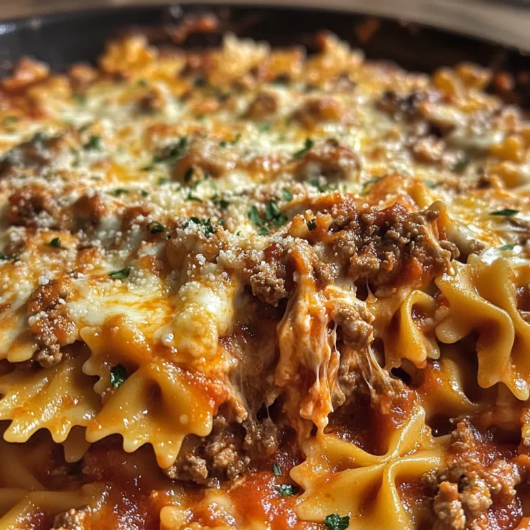 Creamy Baked Velveeta Bowtie Pasta with Italian Beef Marinara