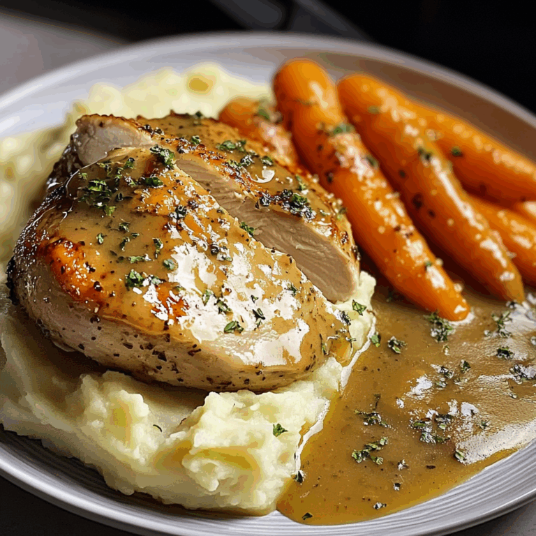 Creamy Herb Roasted Chicken with Mashed Potatoes and Honey-Glazed Carrots