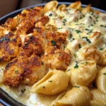 Creamy Parmesan Chicken Shells with Melted Mozzarella