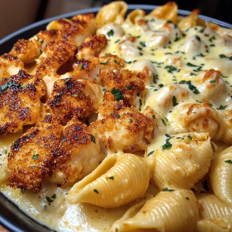 Creamy Parmesan Chicken Shells with Melted Mozzarella
