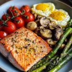 Nourishing Pan-Seared Salmon with Asparagus and Scrambled Eggs Recipe