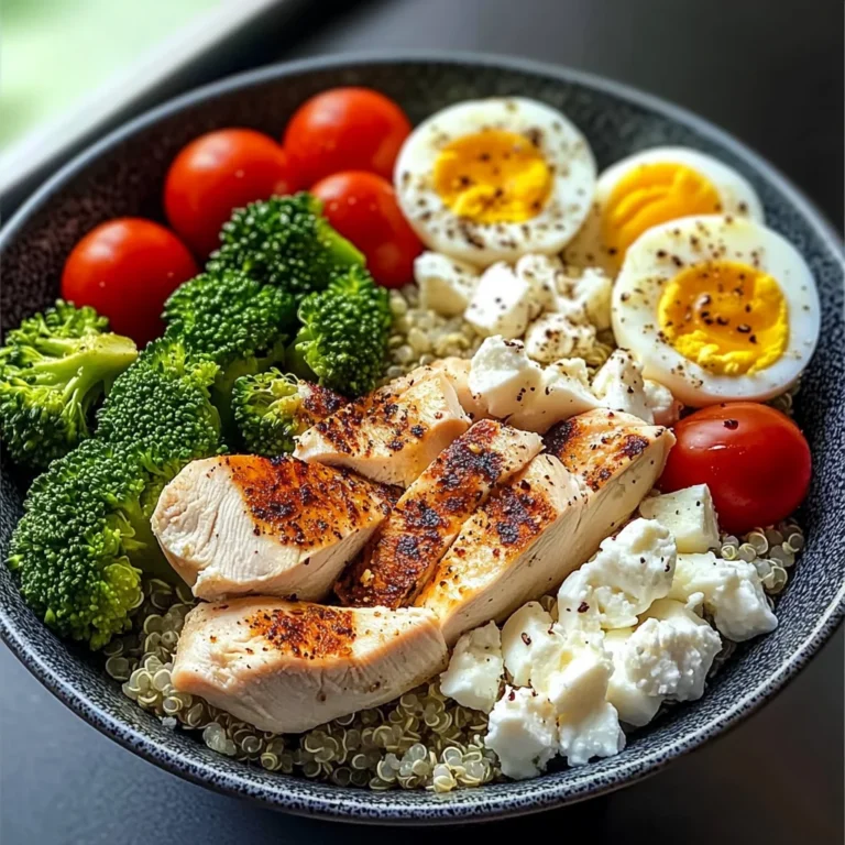 Protein-Packed Quinoa Bowl with Chicken, Eggs & Feta
