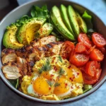 Protein Power Bowl with Avocado, Eggs, and Chicken