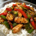 Spicy Pepper Chicken Stir-Fry with Rice
