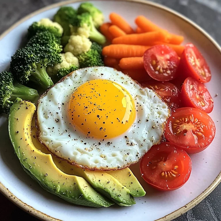 Sunny-Side Egg with Avocado, Tomatoes & Steamed Veggies