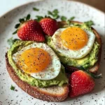 Sunny Avocado Egg Toast with Sweet Strawberries