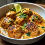 Thai Chicken Meatballs in Coconut Curry Sauce